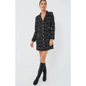 Tuckernuck Pomander Place NEW Black Tweed‎ Stacie Dress Preppy Retro Blazer Sz M